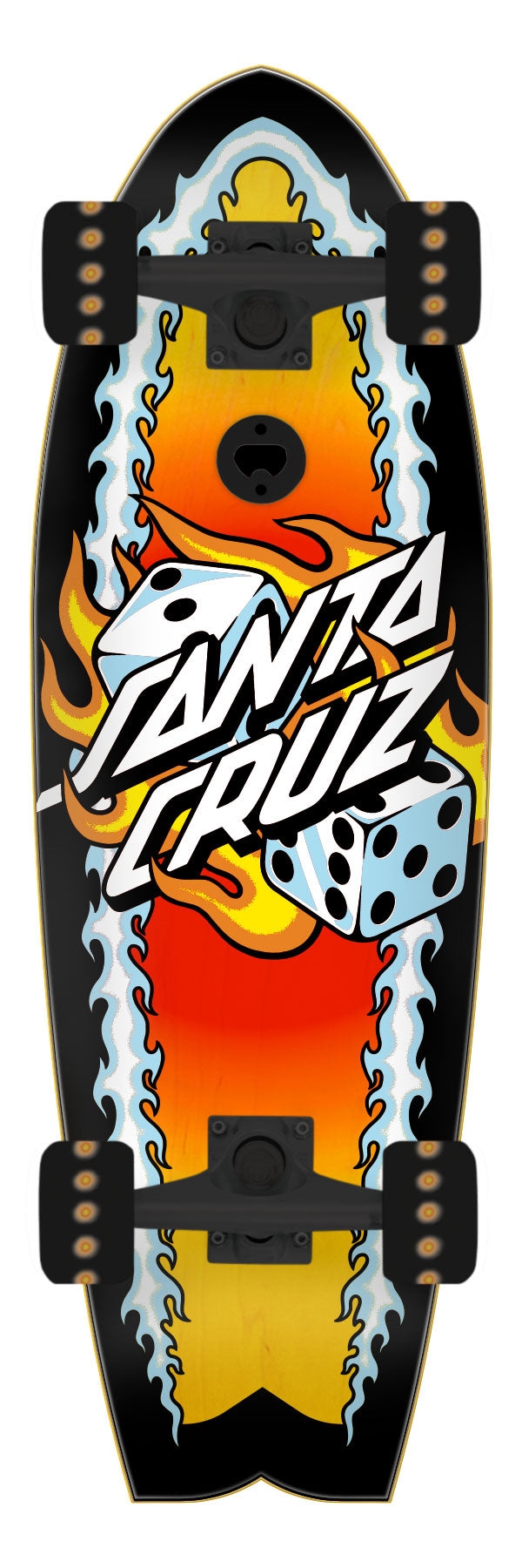 Santa Cruz Flaming Dice Dot Cruiser Complete 8.81