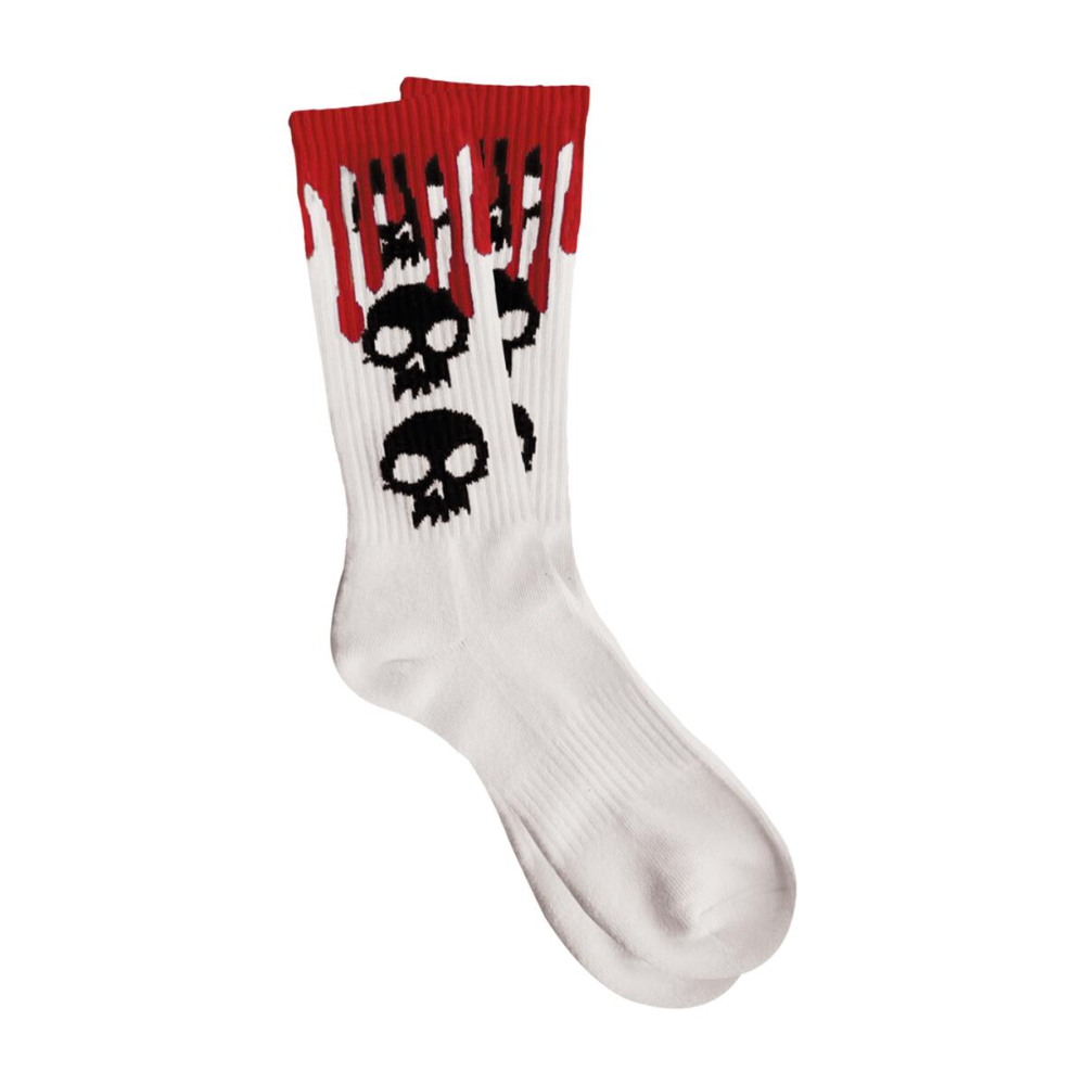 Zero 3 Skull Blood Sock White