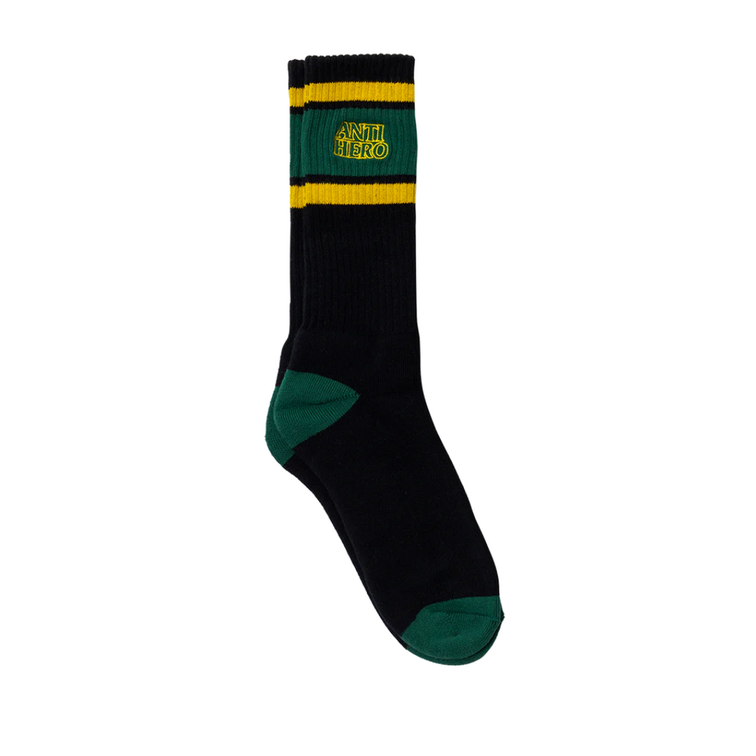 Anti-Hero Black Hero Outline Sock Black/Dark Green/Gold