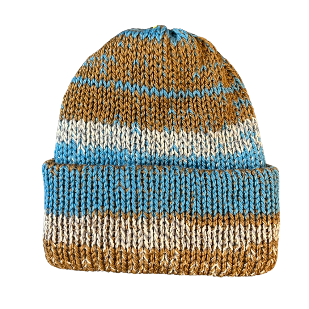 Chimney LTD Short Stack Beanie (Adult) Multi Color Brown/Blue