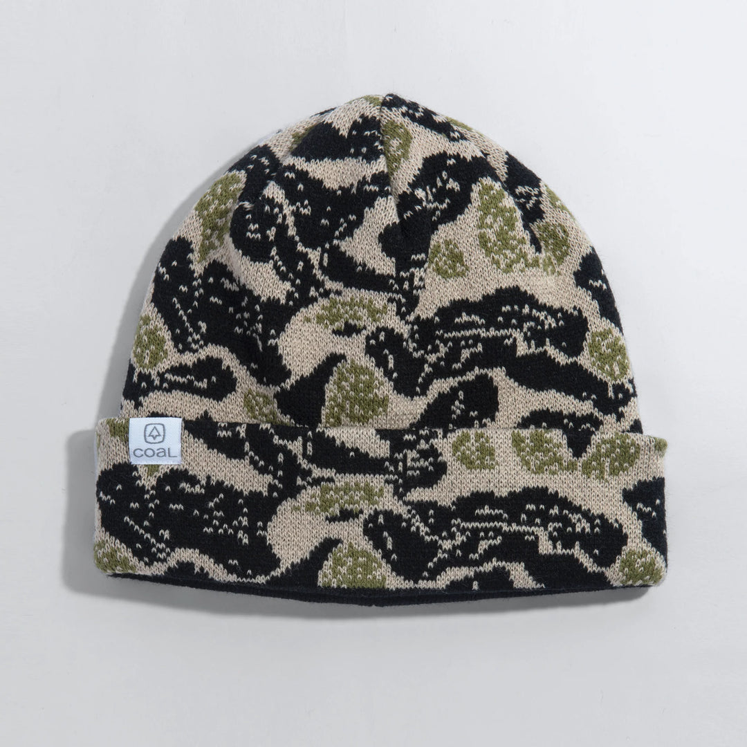 Coal Fjord Nordic Beanie Black Abstract Camo