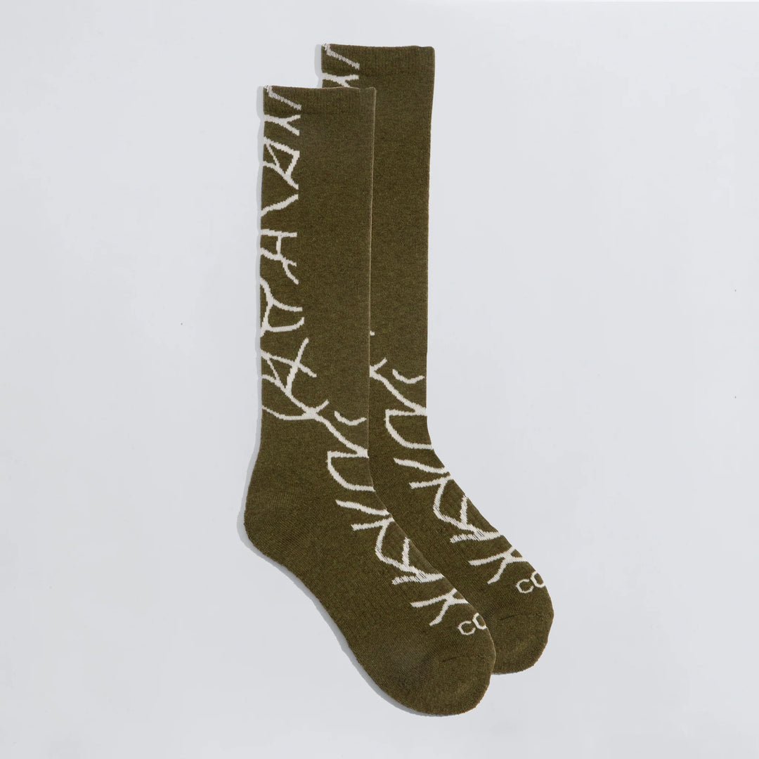 Coal Midweight Snow Socks Gridlock Olive/Off White