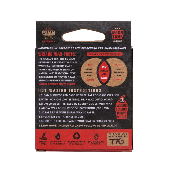 Spiral Wax Co. Wizard Wax Warm Temp Snowboard Wax
