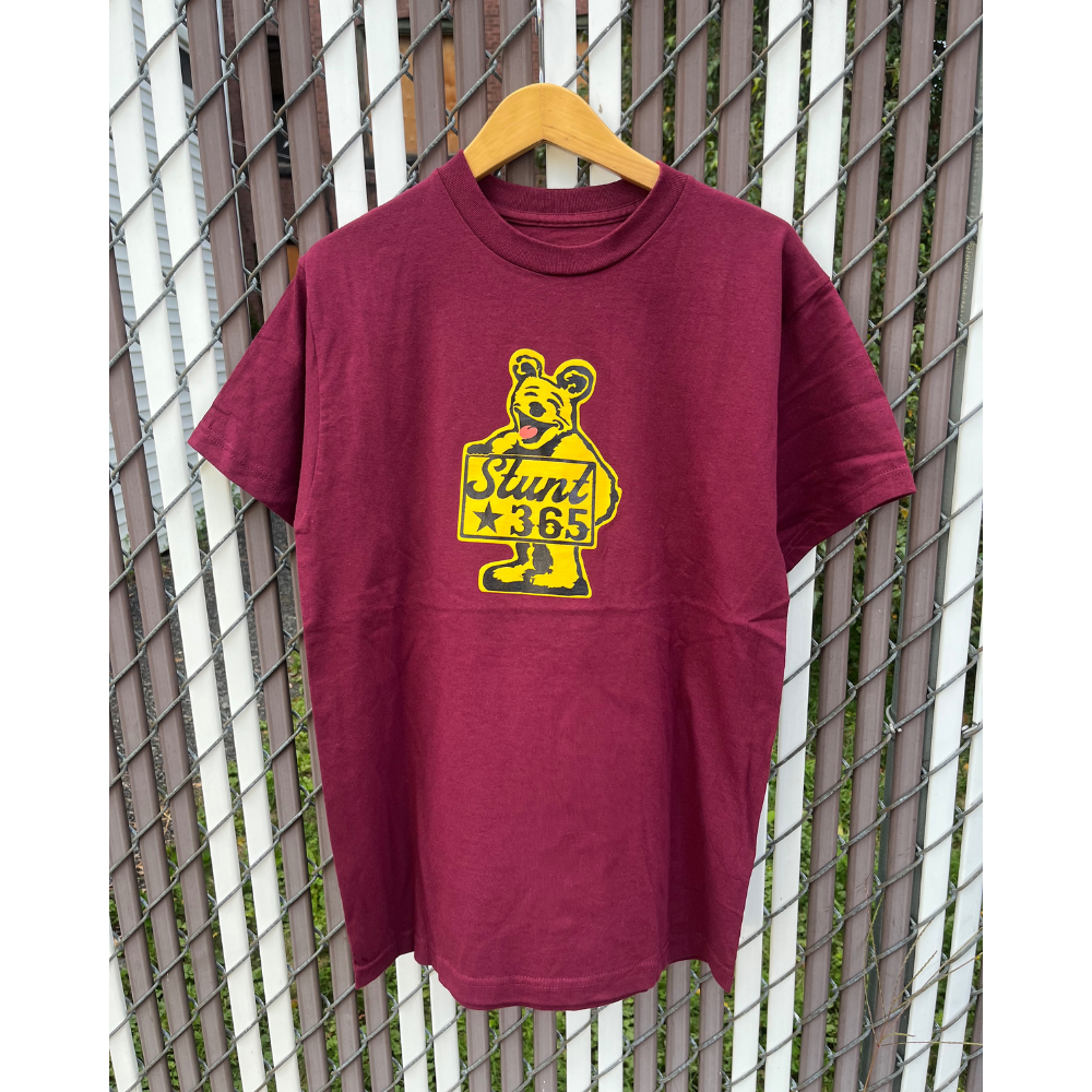 Stunt 365 Gold Bear T-Shirt Burgundy