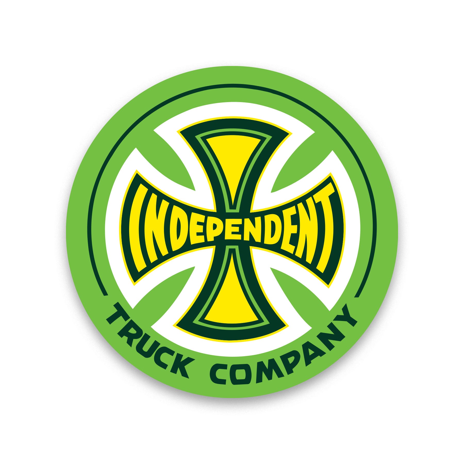 インディ Independent Truck Co 特大ステッカー イエロー Independent Truck Co Legacy Sticker (Green/Yellow) – Eastern Boarder