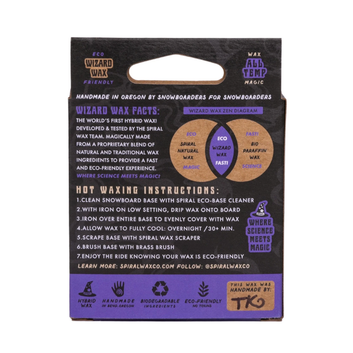 Spiral Wax Co. Wizard Wax All Temp Snowboard Wax