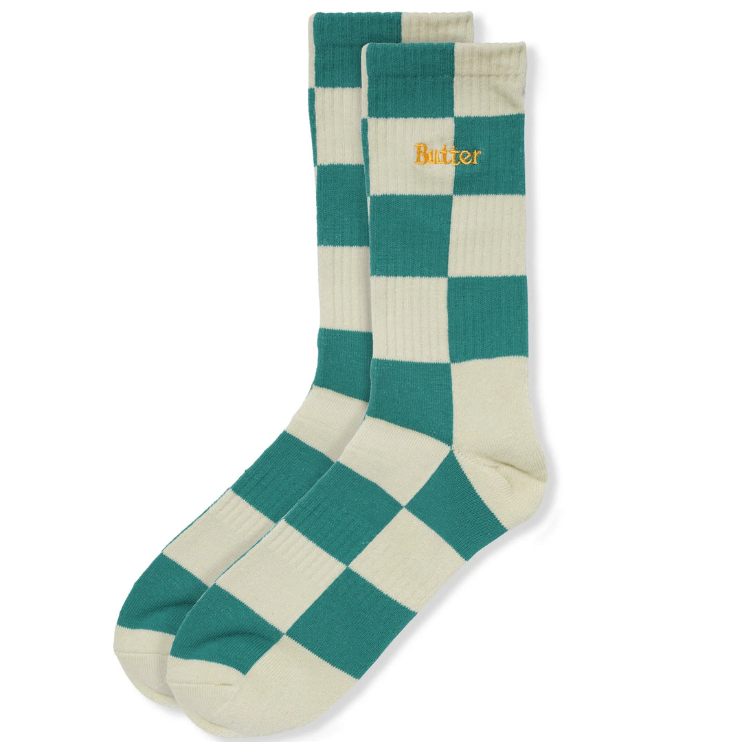 Butter Goods Checkered Socks Deep Teal
