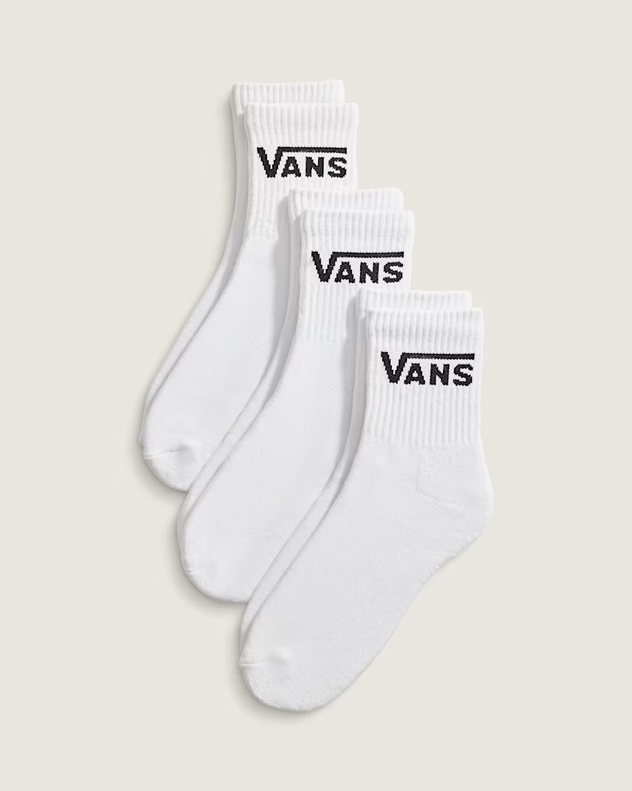 Vans Classic Half Crew Socks White (3 Pack)