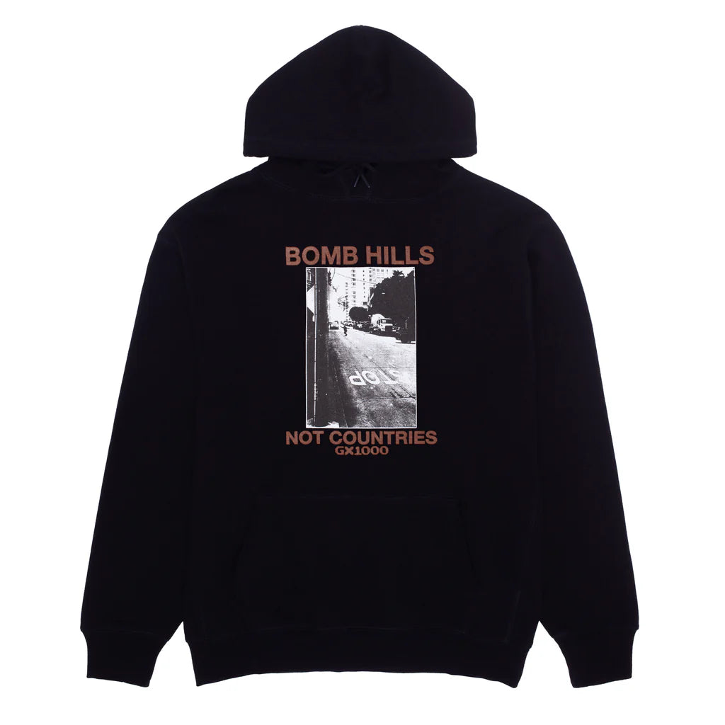 GX1000 Bomb Hills Not Countries Hoodie Black/Brown – Eastern Boarder