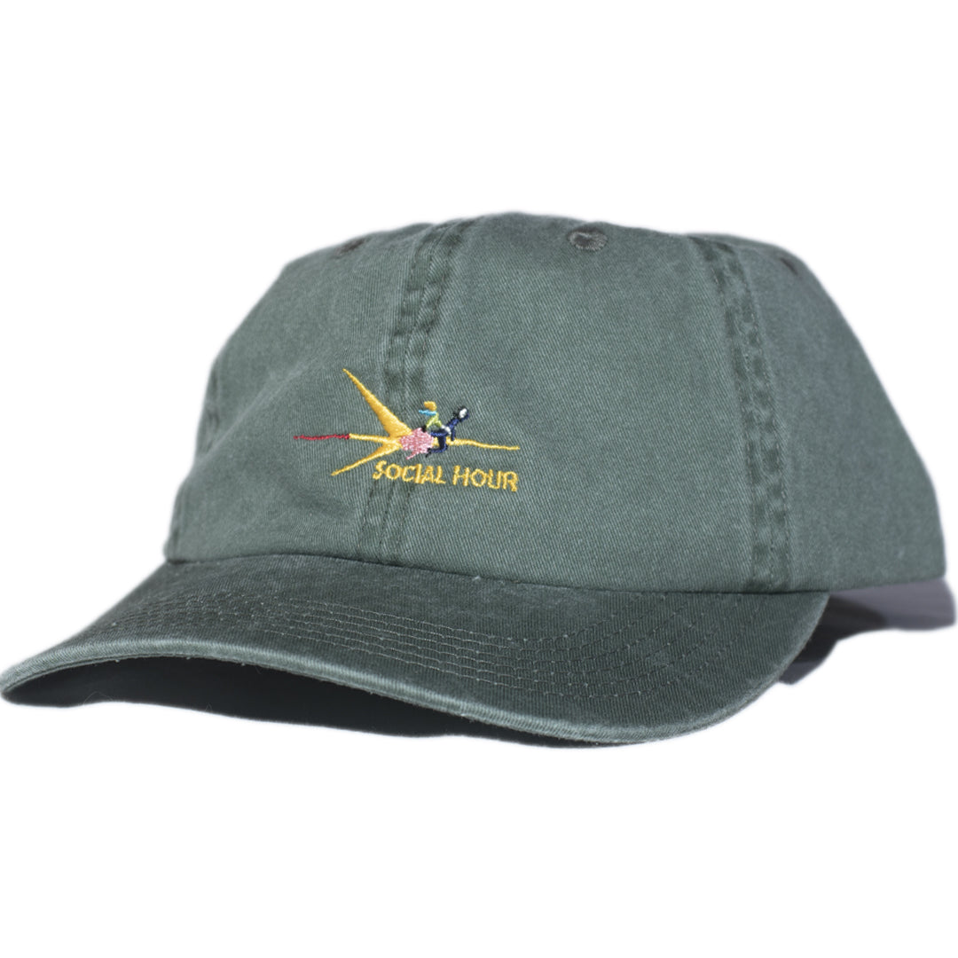 Social Hour Shooting Star Strapback Hat Olive