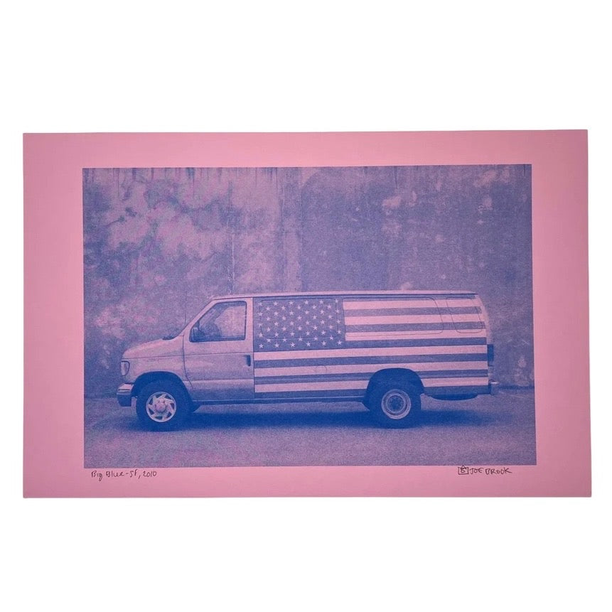 Big Blue Pink Risograph Print 11x17