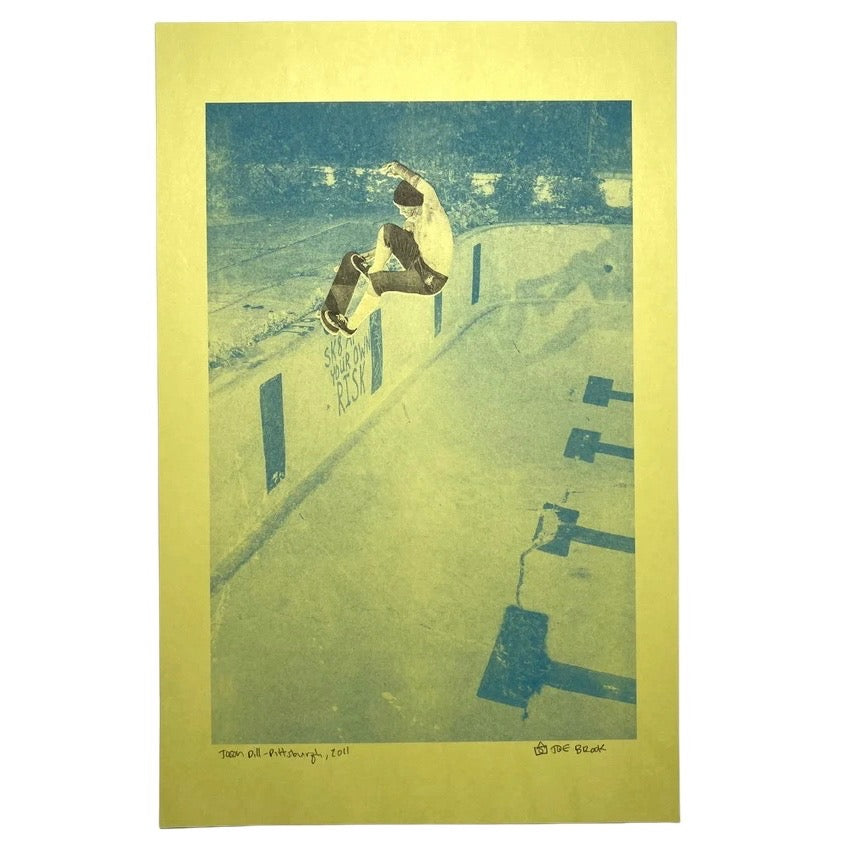 Jason Dill Tailgrab Nosegrind Pittsburg Yellow Risograph Print 11x17