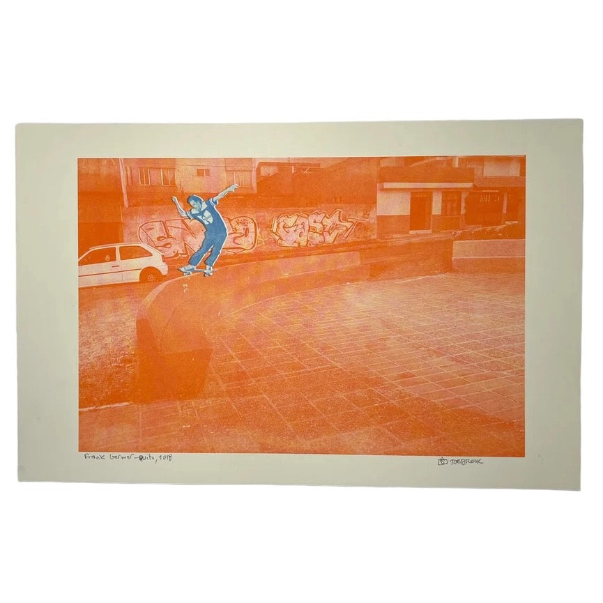 Frank Gerwer Boardslide Quito Blue/Orange Risograph Print 11x17