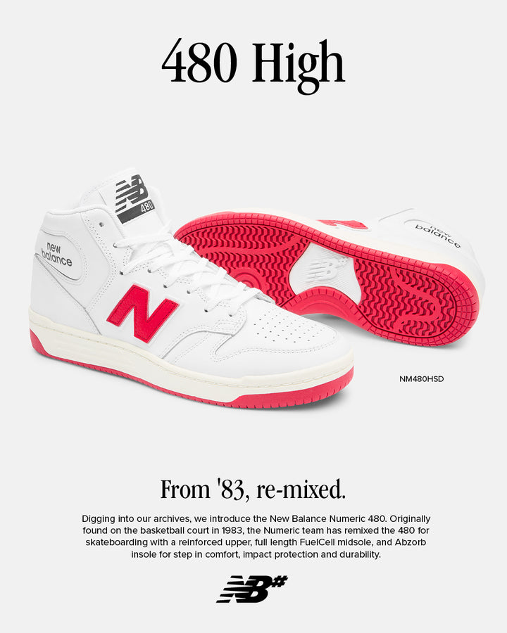 New Balance Numeric 480 High White/Red