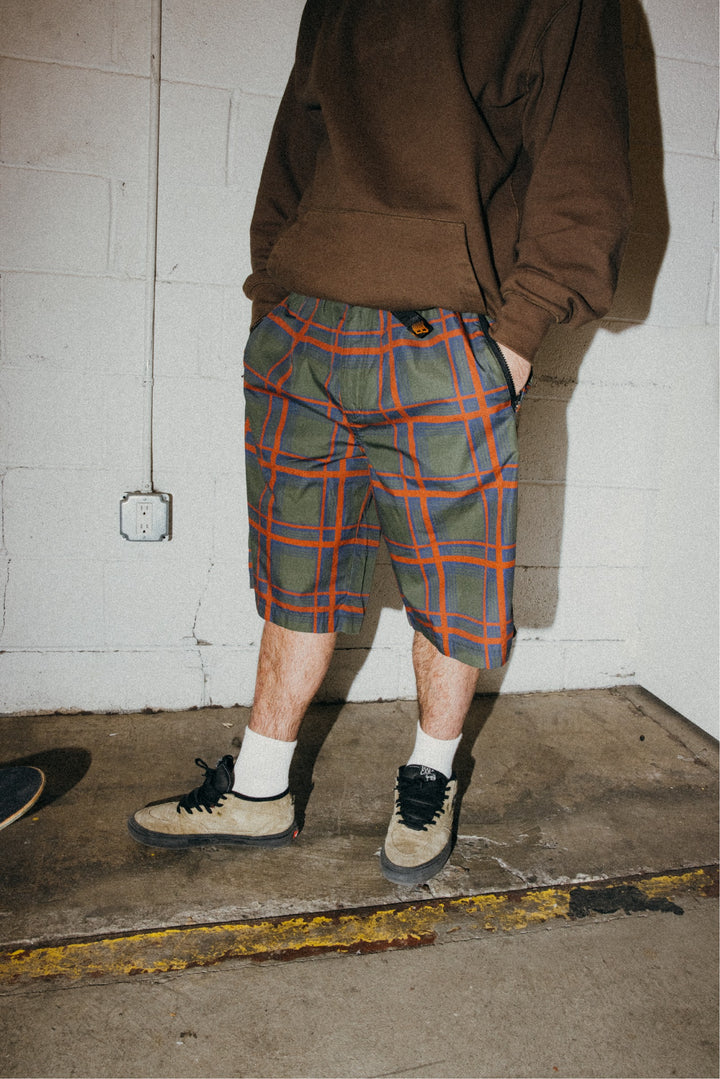 Bronze 56K Plaid Shorts Dark Green