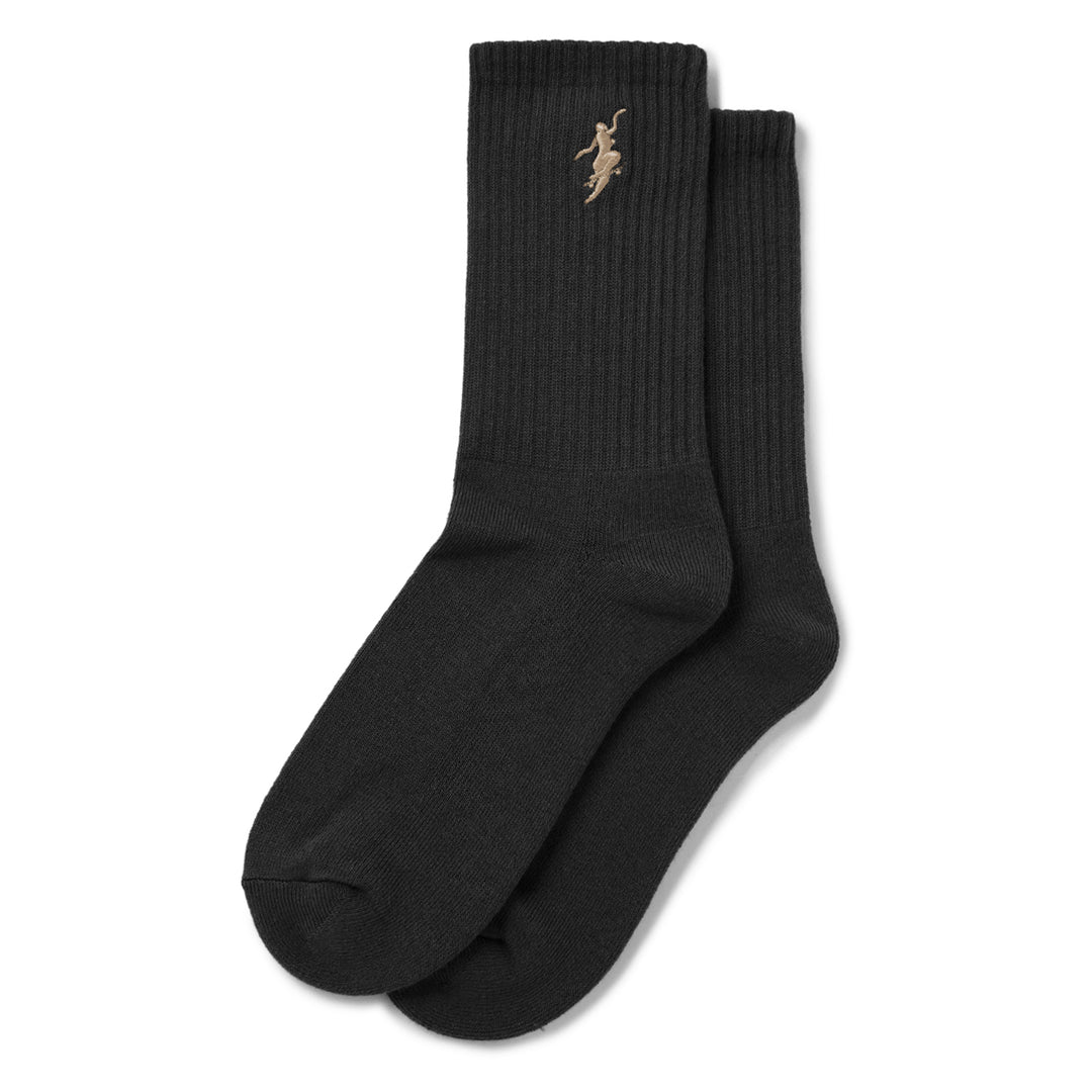 Polar Skate Co. No Comply Rib Socks Black/Brown
