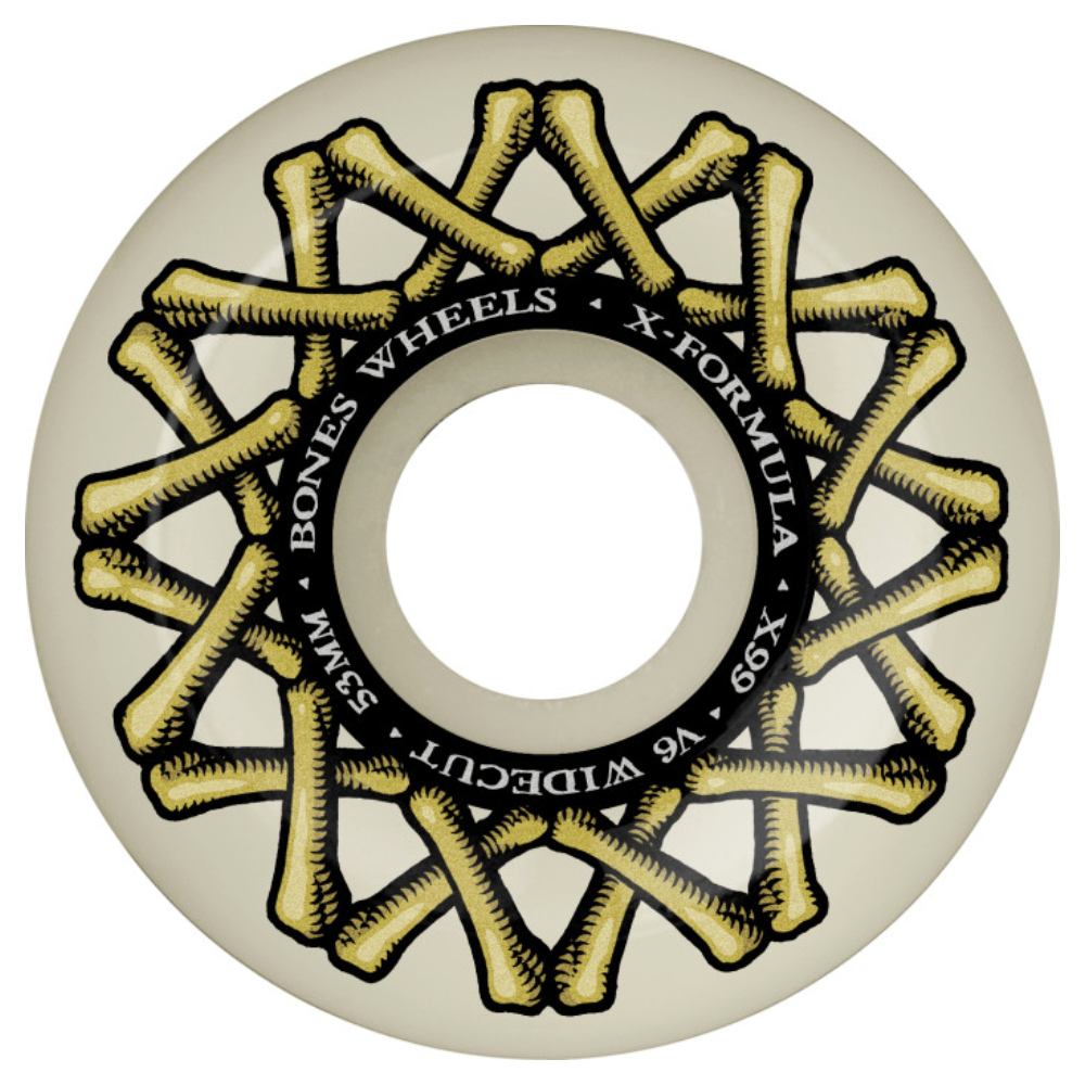 Bones X-Formula V6 Widecut Wheels Gold Bones 53mm 99a