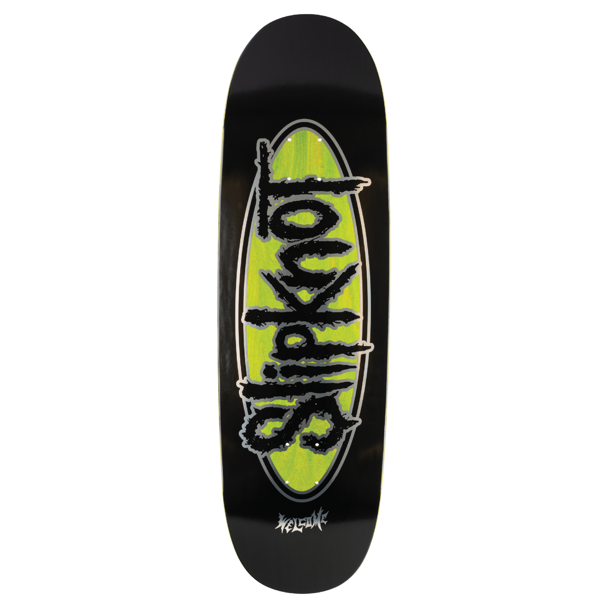 Welcome x Slipknot Oval Logo Deck Boline 2.0 Black/Green Stain 9.5