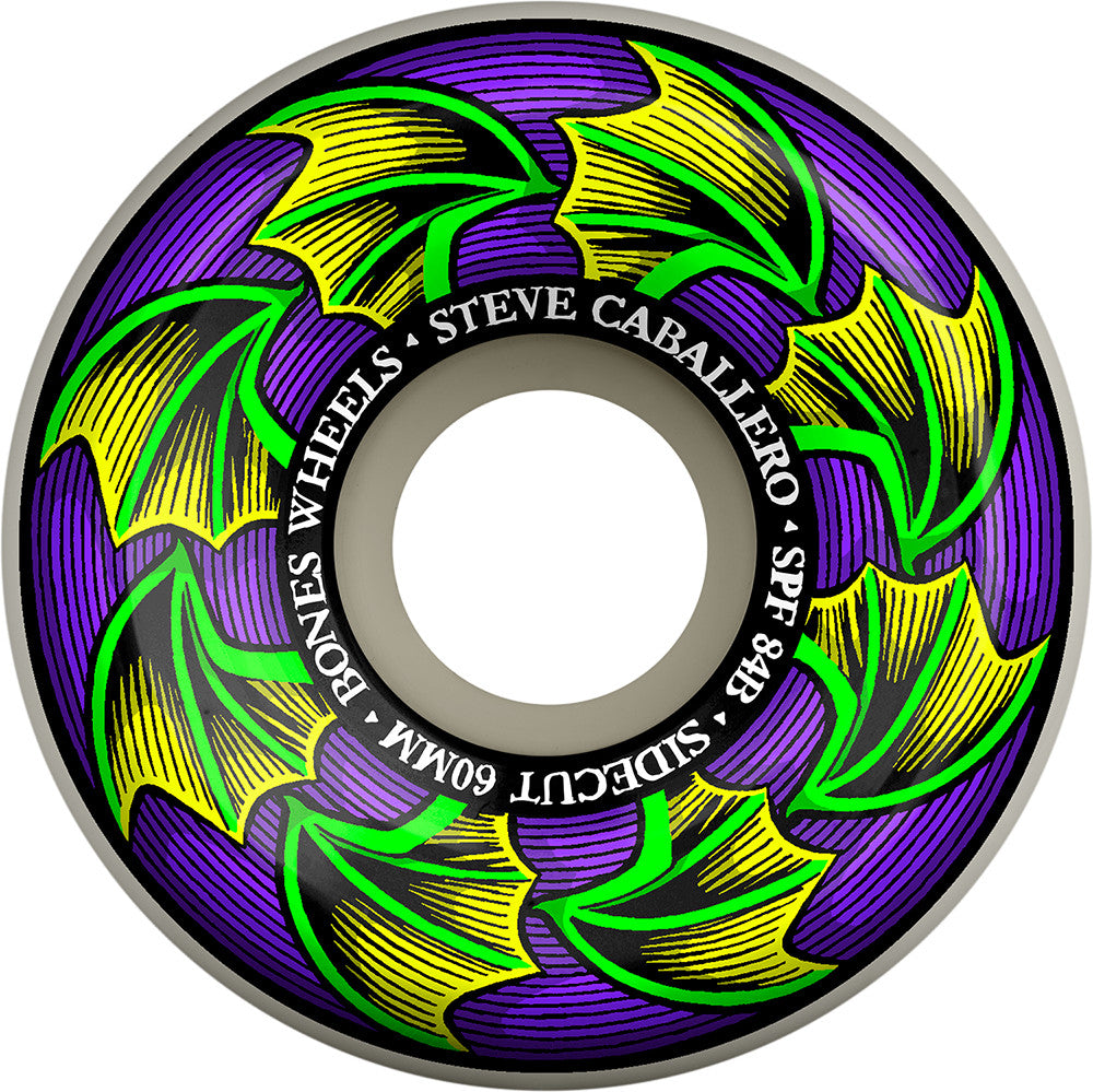 Bones SPF Caballero Bat Wings Sidecut 84B Skateboard Wheels 60mm