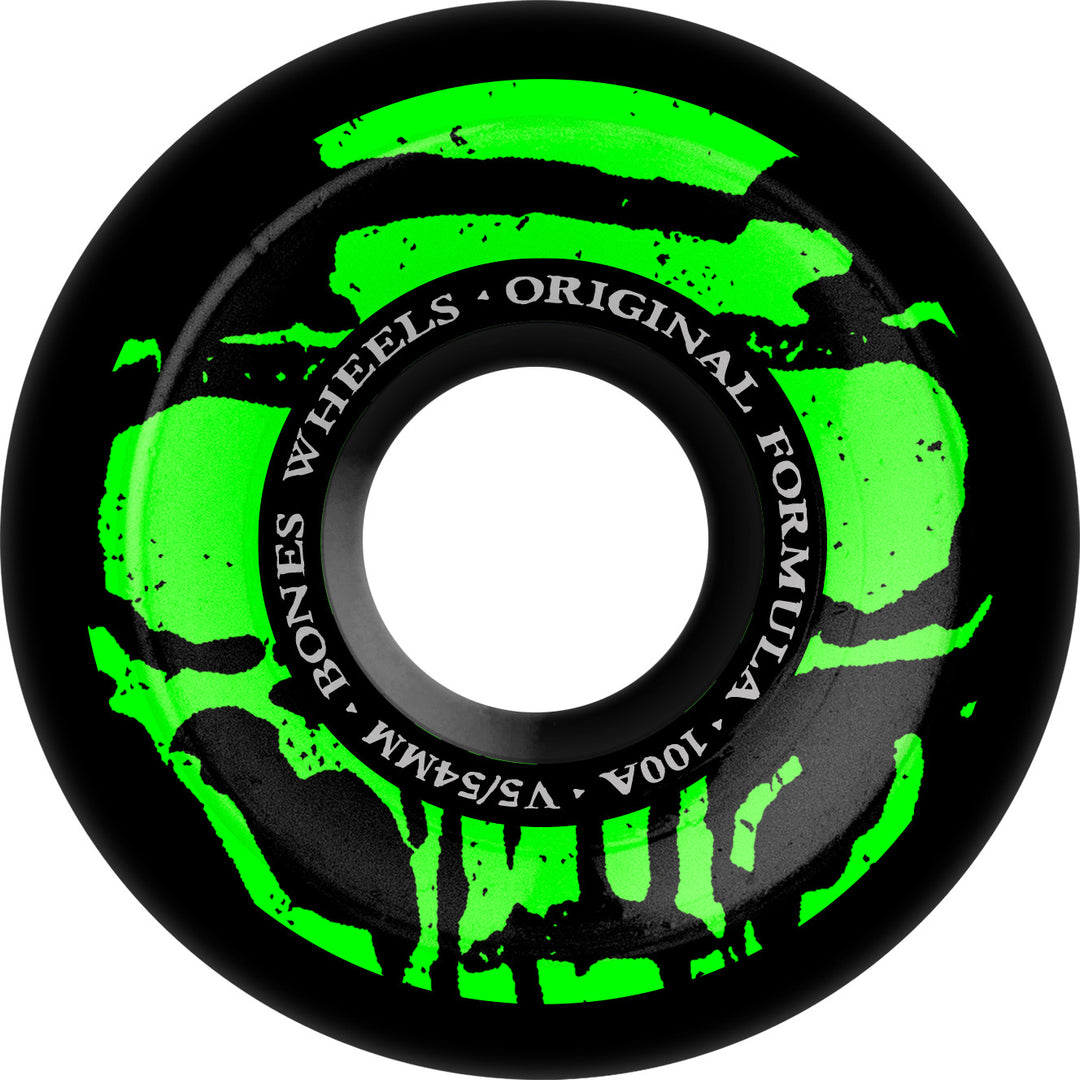 Bones Mummy Skulls OG Formula Black Wheels V5 Sidecut 100a 54mm