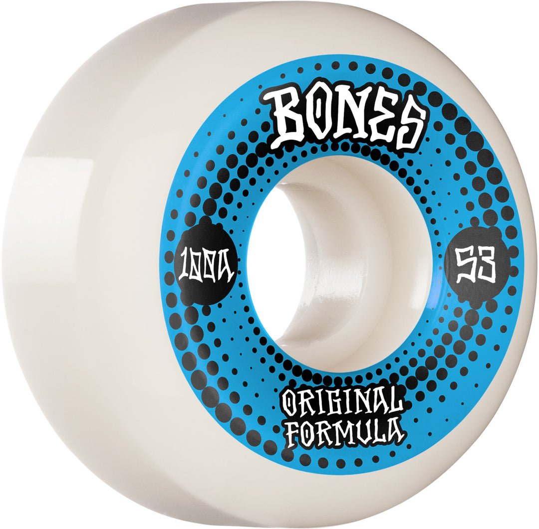 Bones OG Formula V5 Sidecut Wheels White 100a 53mm