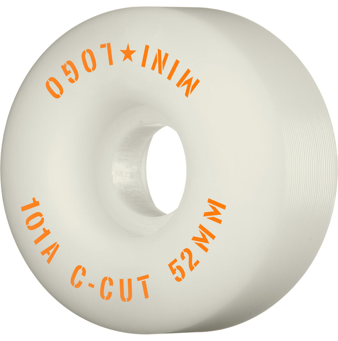 Mini Logo Skateboard Wheels C-Cut "2" White 101a 52mm