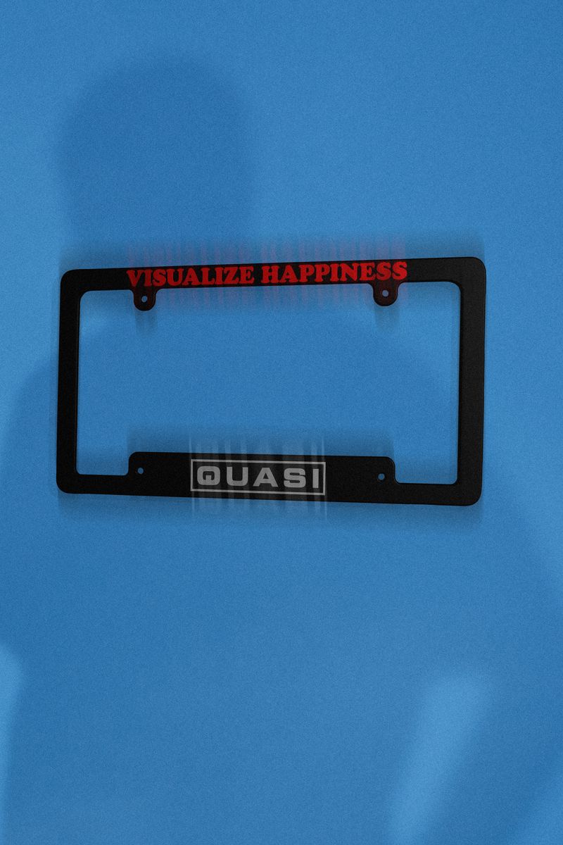 Quasi Happiness License Plate Frame