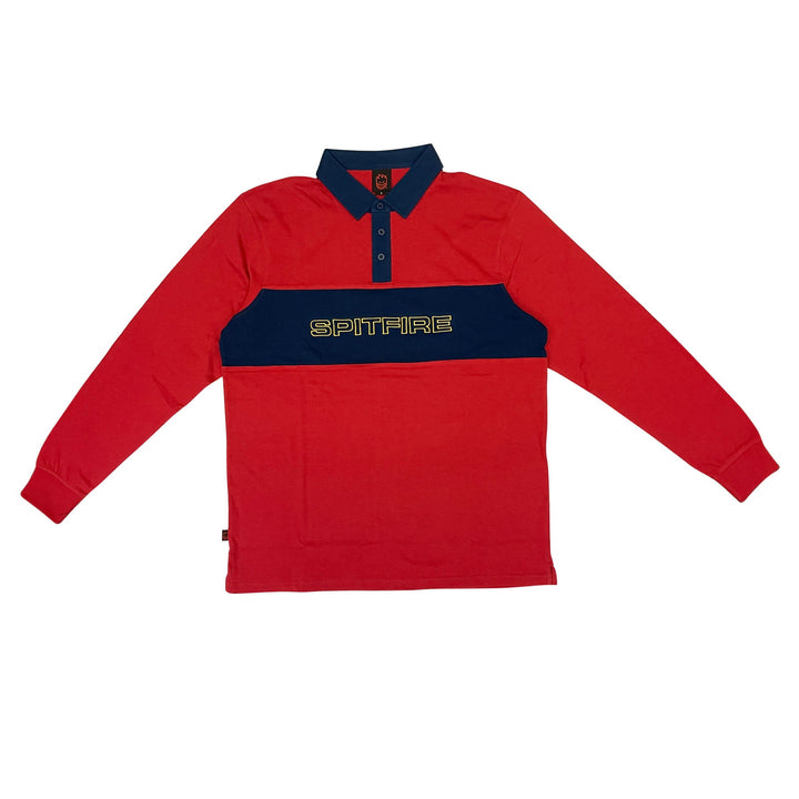 Spitfire Geary Rugby Shirt - Red/Navy/Gold