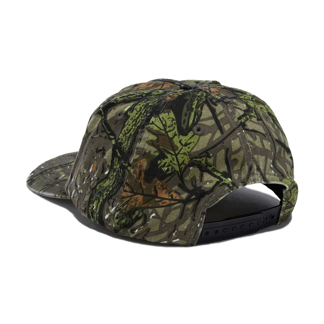 Thrasher Distressed Flame Snapback Hat Camo