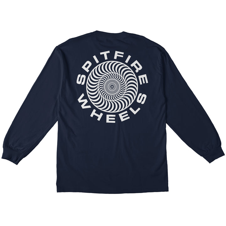 Spitfire Classic 87 Swirl Long Sleeve Tee Navy/White