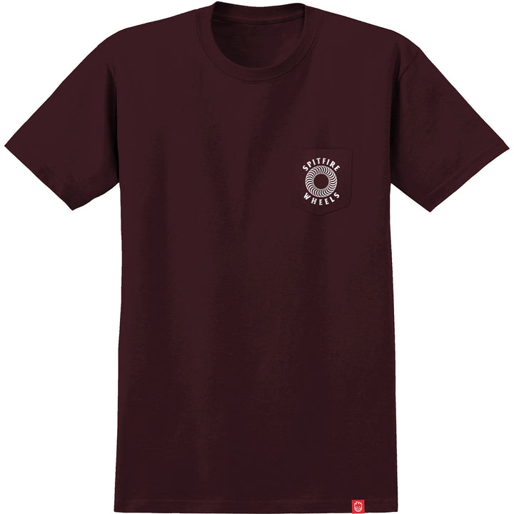 Spitfire Hollow Classic Pocket Tee Maroon/White