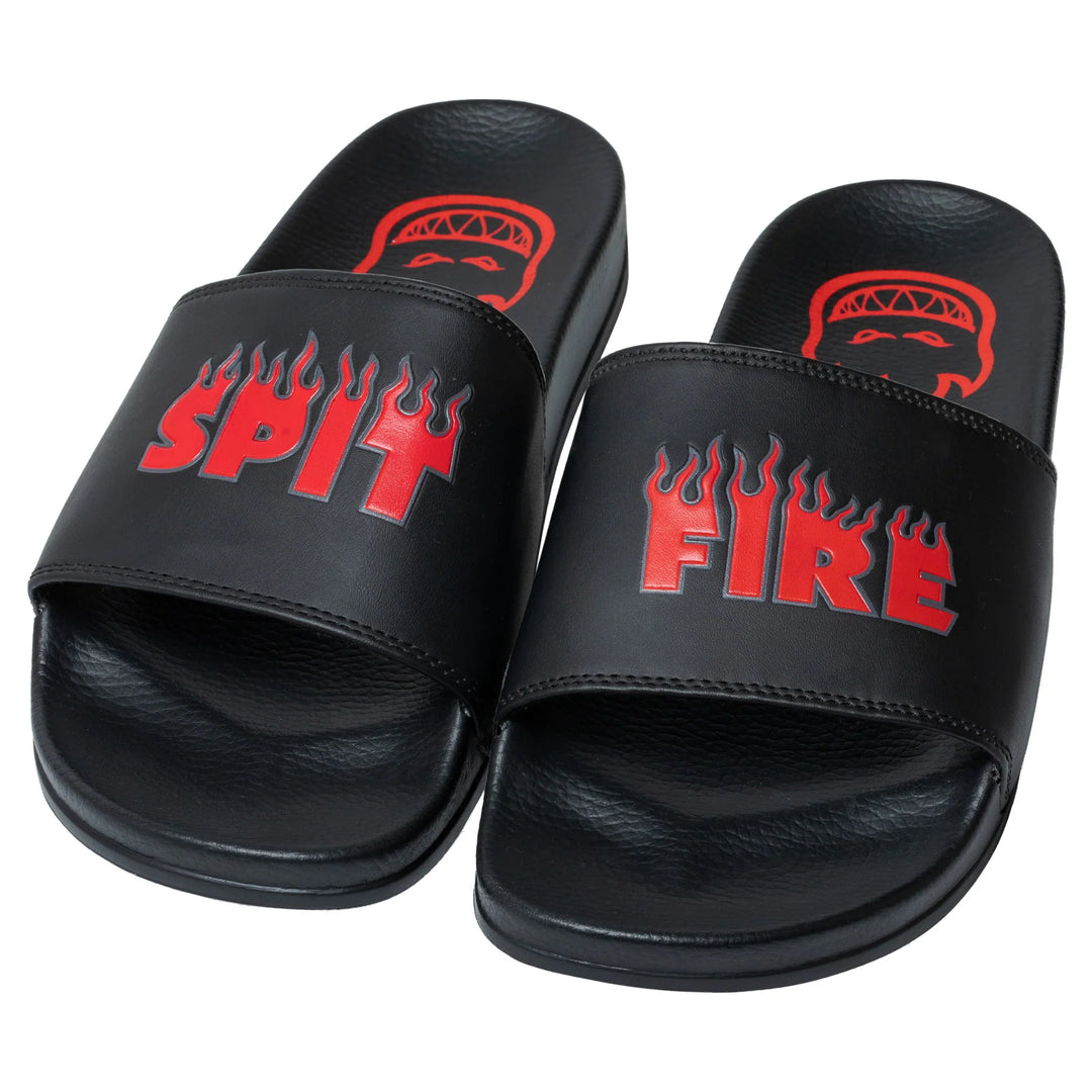 Spitfire Demonseed Script Slide Sandals Black/Red/White