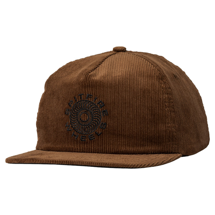 Spitfire Classic 87 Swirl Corduroy Snapback Hat Brown/Black