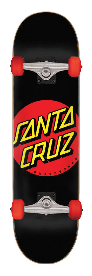 Santa Cruz Classic Dot Super Micro Skateboard Complete 7.25" (Black)