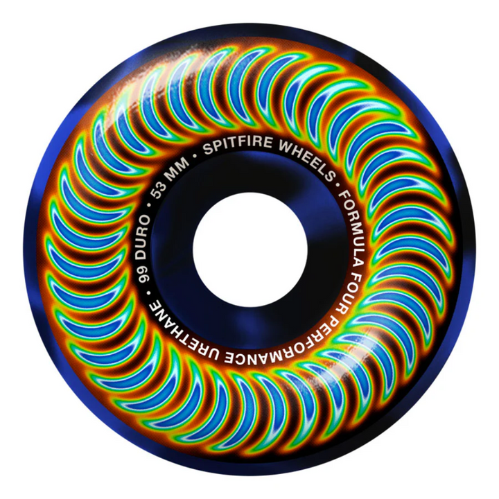 Spitfire F4 Radioactive Swirl Classic Wheels Blue Swirl 99a 53mm