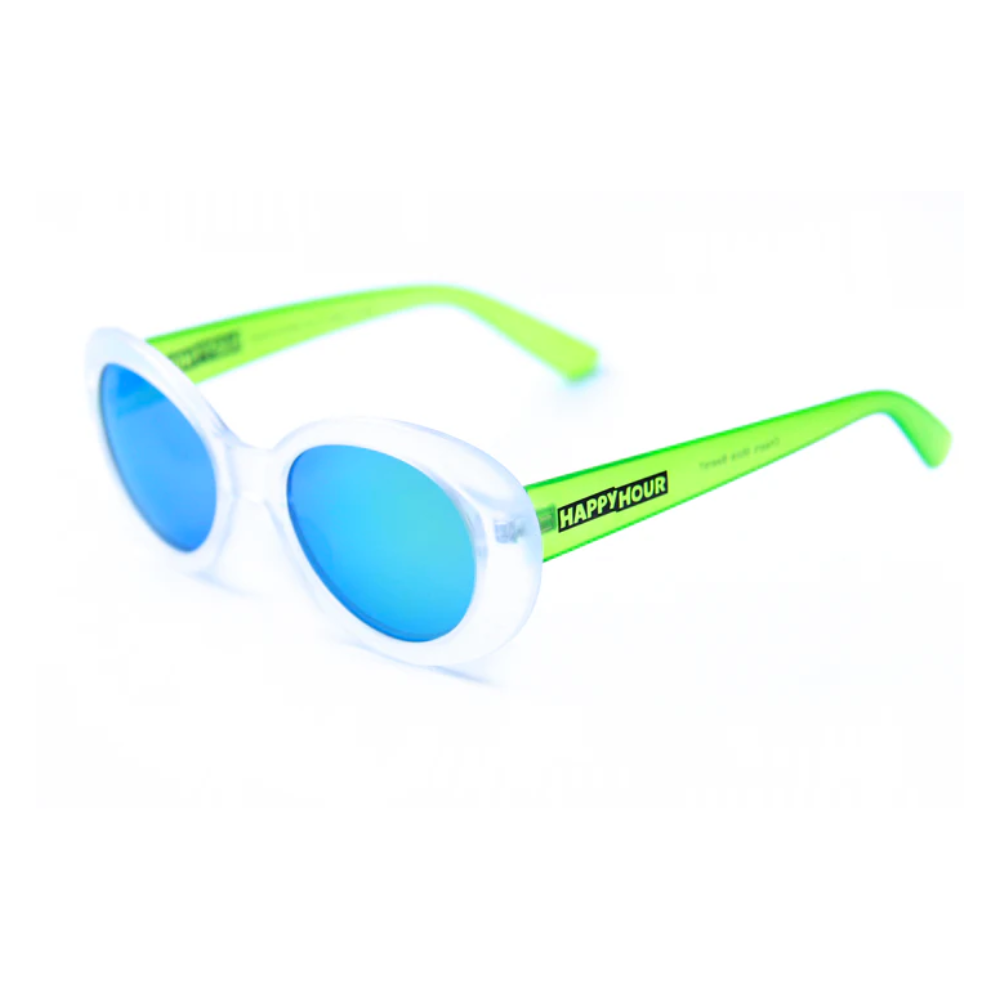 Happy Hour Beach Party Sunglasses Shocking Green Mirrored Lens