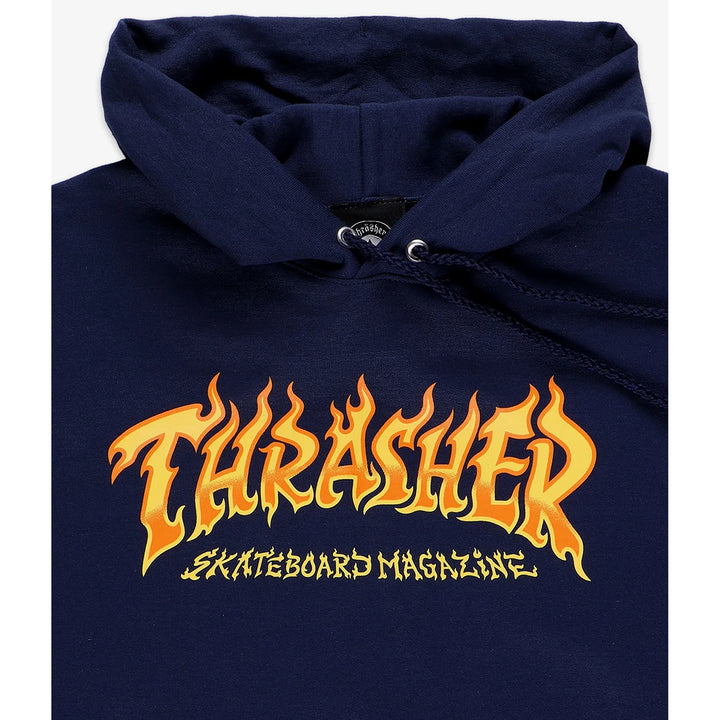 Thrasher Fire Hoodie Navy