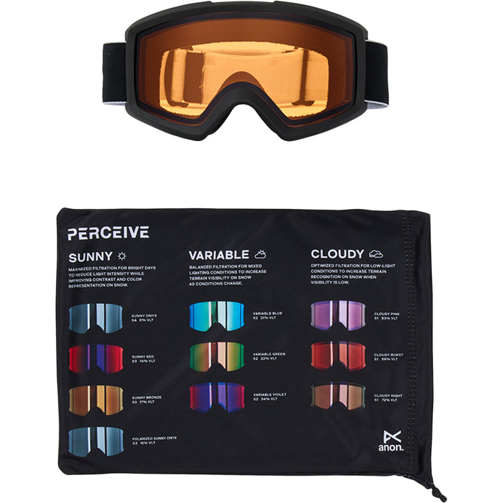 Anon Helix 2.0 Non Mirror Snowboard Goggles Black/Amber