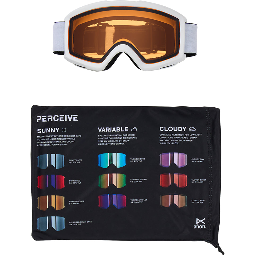 Anon Helix 2.0 Non Mirror Snowboard Goggles White/Amber