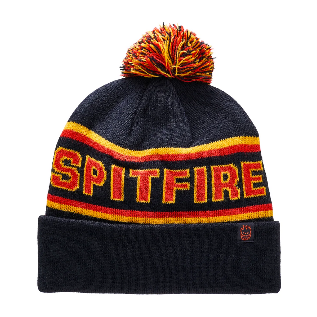 Spitfire Classic 87' Fill Pom Beanie Black/Gold/Red