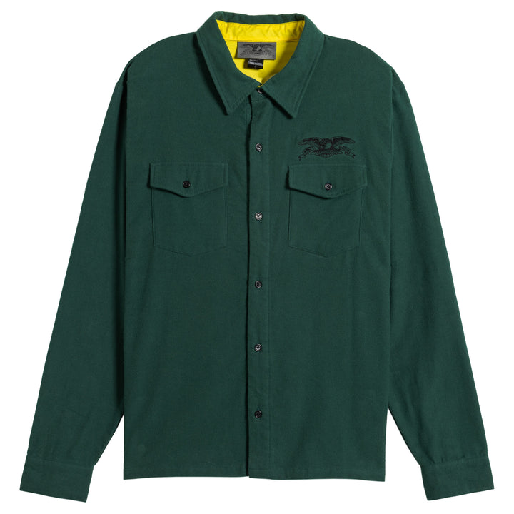 Anti Hero Basic Eagle Flannel Shirt Dark Green