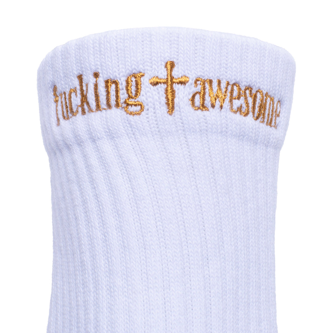 Fucking Awesome Cross Quarter Sock White