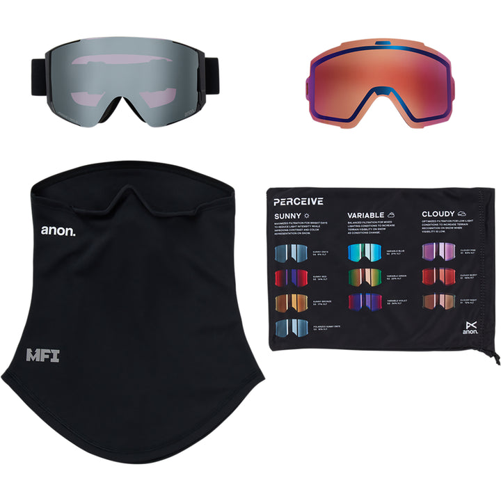 Anon Sync Snowboard Goggles Smoke/Perceive Sunny Onyx + MFI Facemask