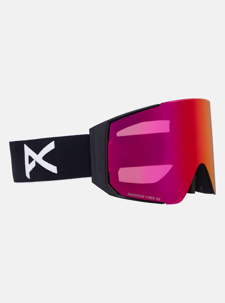 Anon Sync Goggles + Bonus Lens + MFI® Face Mask - Black + Perceive Sunny Red