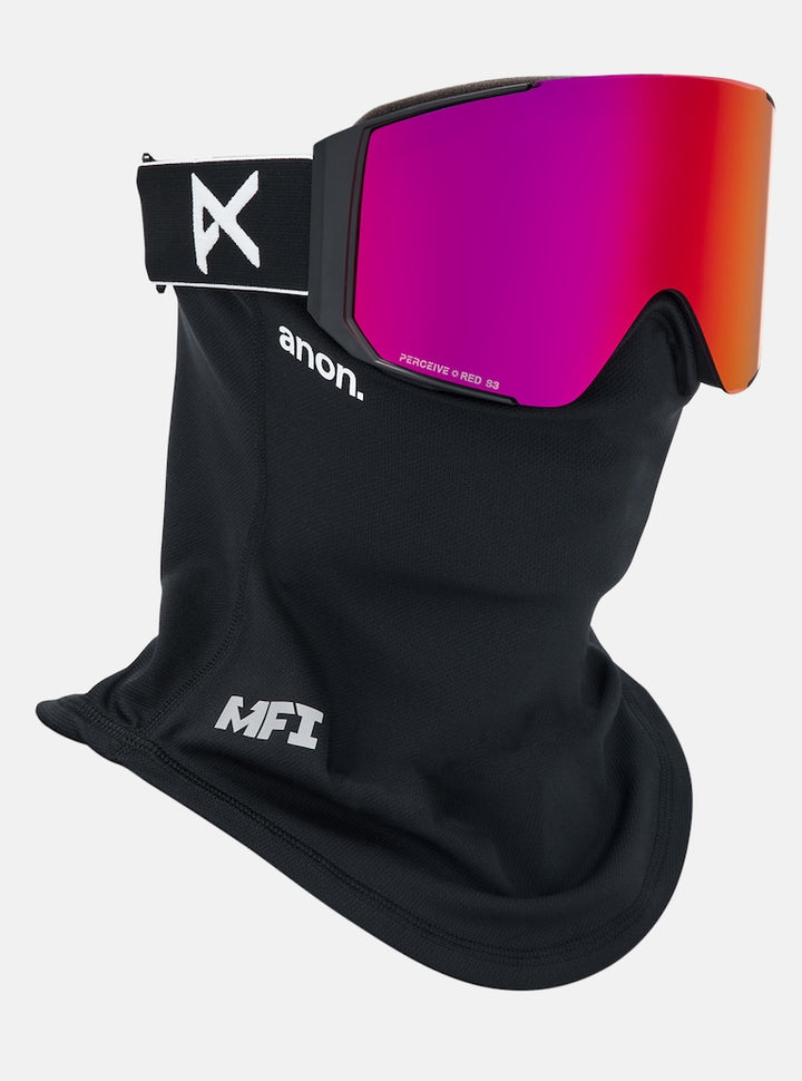 Anon Sync Goggles + Bonus Lens + MFI® Face Mask - Black + Perceive Sunny Red