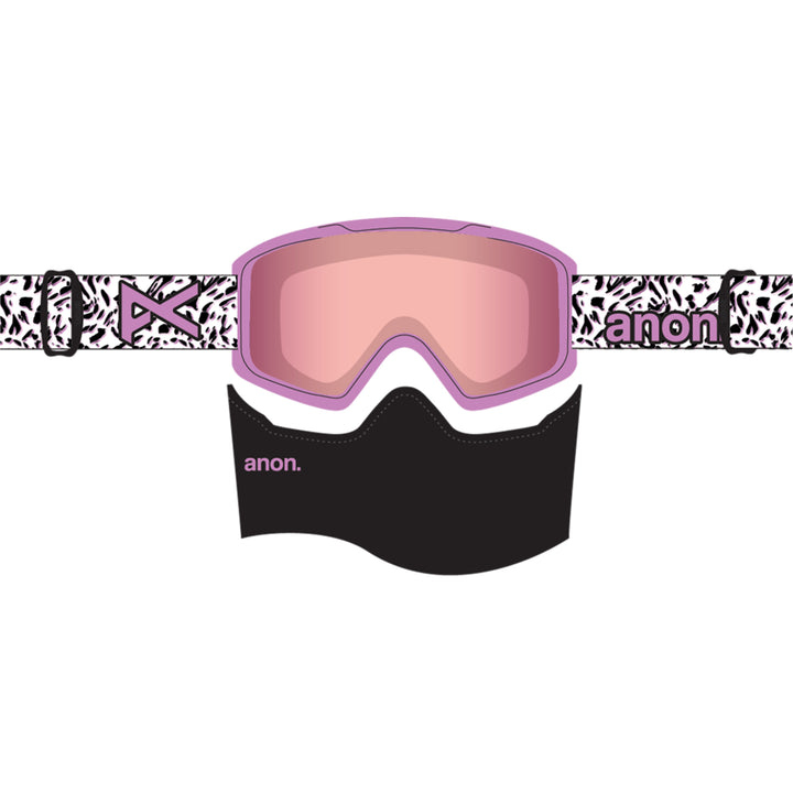 Anon Tracker 2.0 Leopard Pink Snowboard Goggles Pink Amber + MFI Facemask
