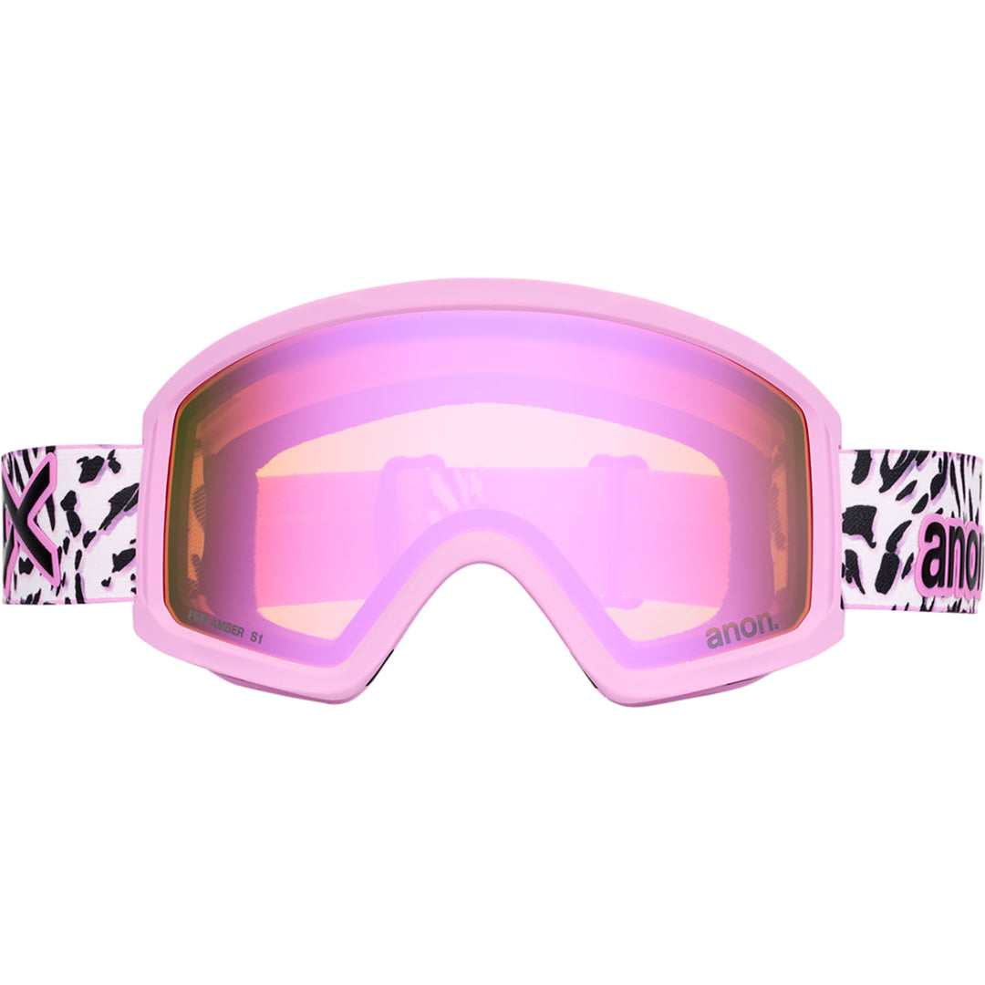 Anon Tracker 2.0 Leopard Pink Snowboard Goggles Pink Amber + MFI Facemask