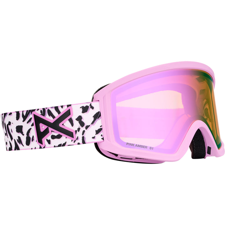 Anon Tracker 2.0 Leopard Pink Snowboard Goggles Pink Amber + MFI Facemask
