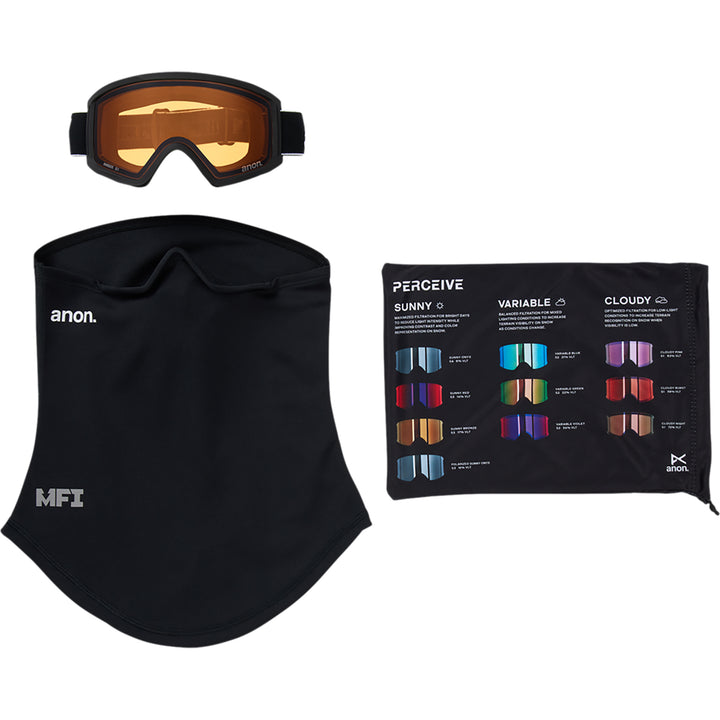 Anon Tracker 2.0 Snowboard Goggles Black/Amber + MFI Facemask