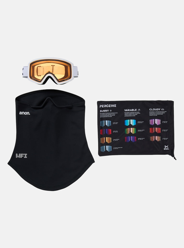 Anon Tracker 2.0 Goggles + MFI® Face Mask - White + Amber